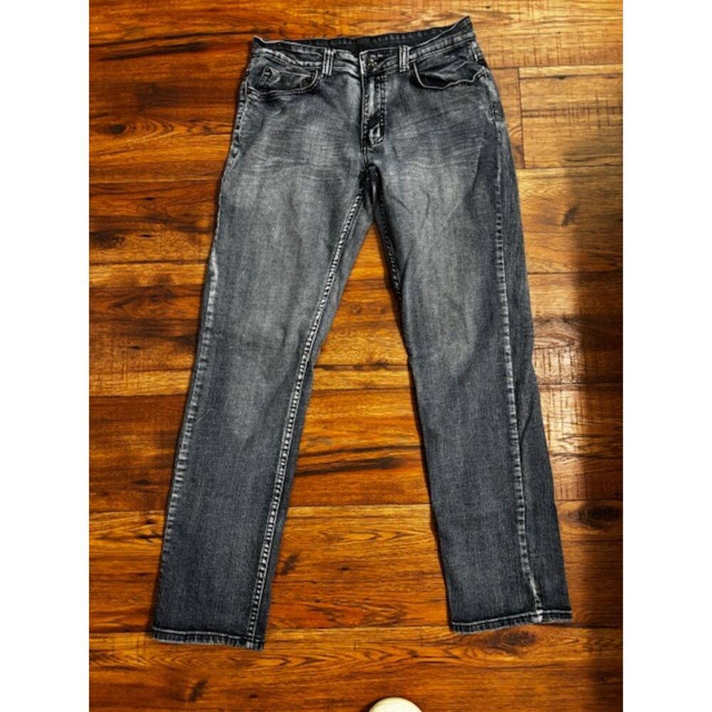 Urban Pipeline 32x34 Slim Straight Jeans Gray Wash Stretch Denim Mens